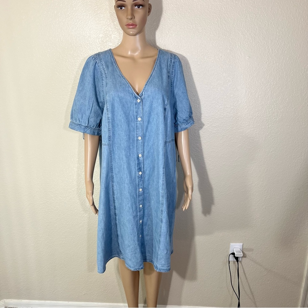 Madewell Light Blue Button-Down Midi Dress
